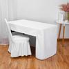 Fitted Tablecloth Polyester Open Back Table Cover Solid Color Washable Table Cloth for Meeting Party Wedding Banquet Birthday Decor