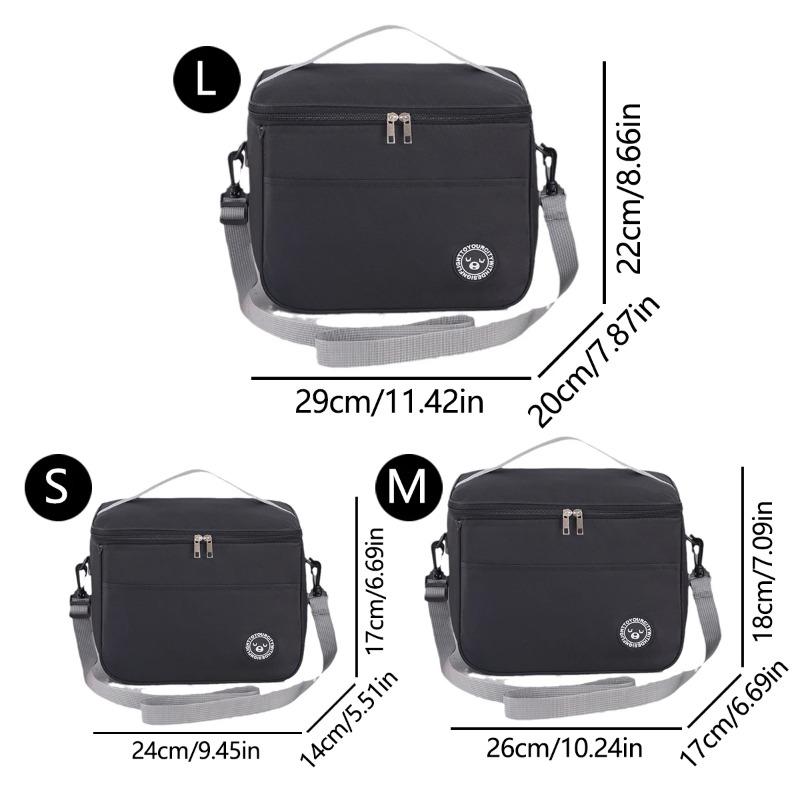 Insulated Lunch Bag Waterproof Large Capacity Thermal Food Container Adjustable Shoulder Strap  Thickened Lunch Box For School