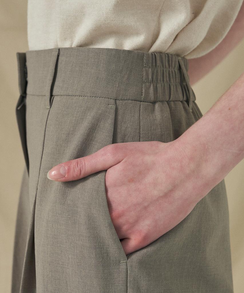210EDIT Women'S Cool Silky Nen Pintuck Wide Slacks _Ze2Pt520_Wbr