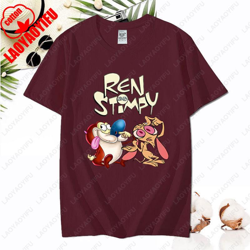 90s Ren Stimpy Show Nickelodeon Nicktoons Dial Cartoon Tshirt Vintage Classic Fashion Streetwear Cotton All Match Unisex Tees