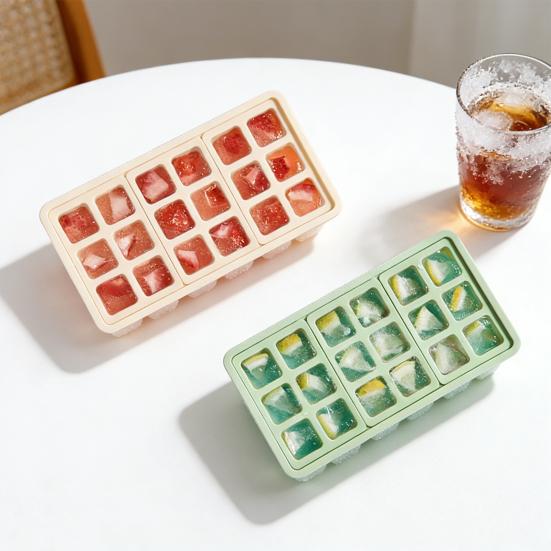 Ice Cube Mold with Lid And Storage Box Press-Release Ice Cube Tray for Freezer BPA-Free Odorless Food Grade Plastic Ice Maker for Home Party