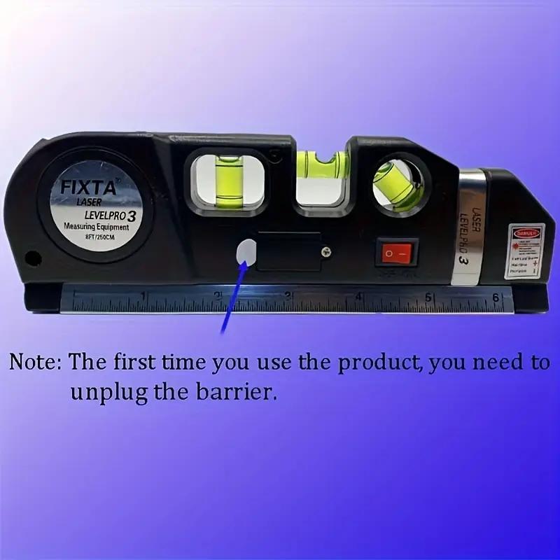 Laser Level Tool Multi-Purpose Laser Level Standard Cross Line Laser Level Beam Tool With Metric Ruler 8ft/2.5m For Picture Hanging Cabinet Tile Wall