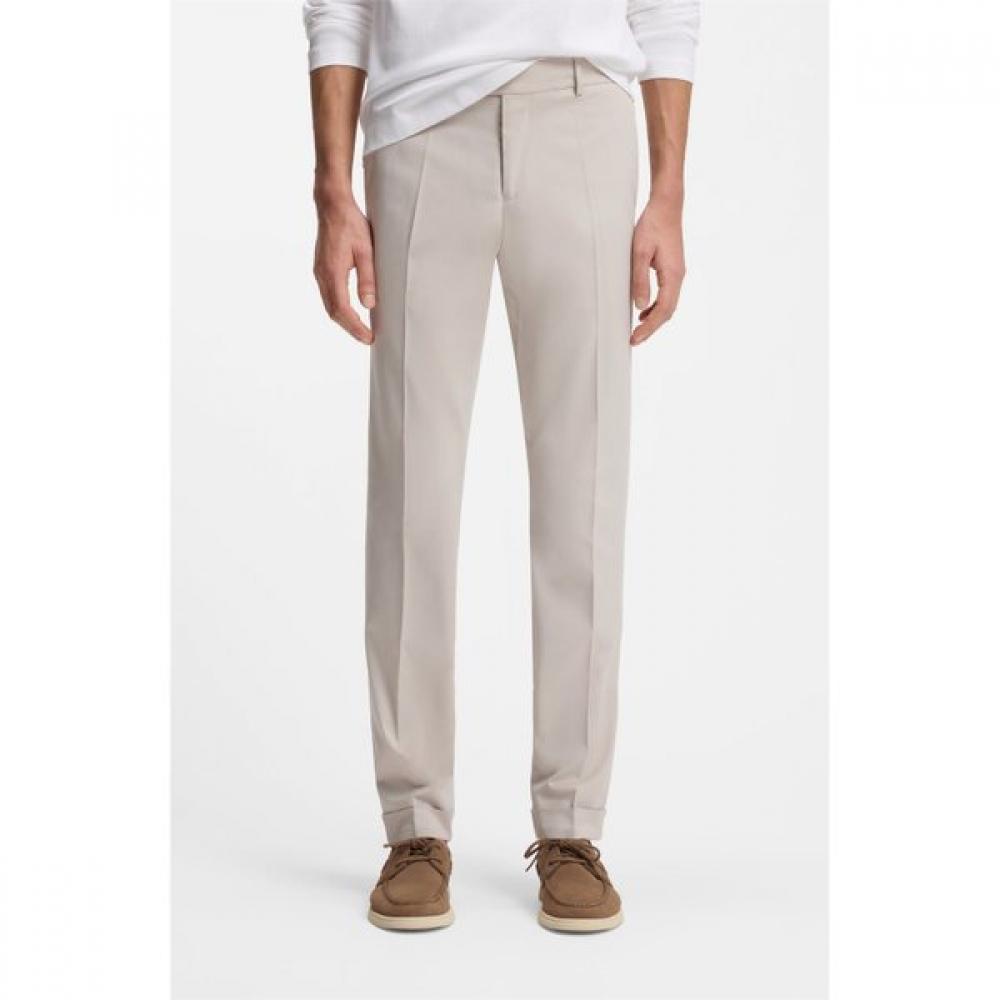 Boss Slim Fit Washable Stretch Cotton Pants Open Grey 50561572075 46