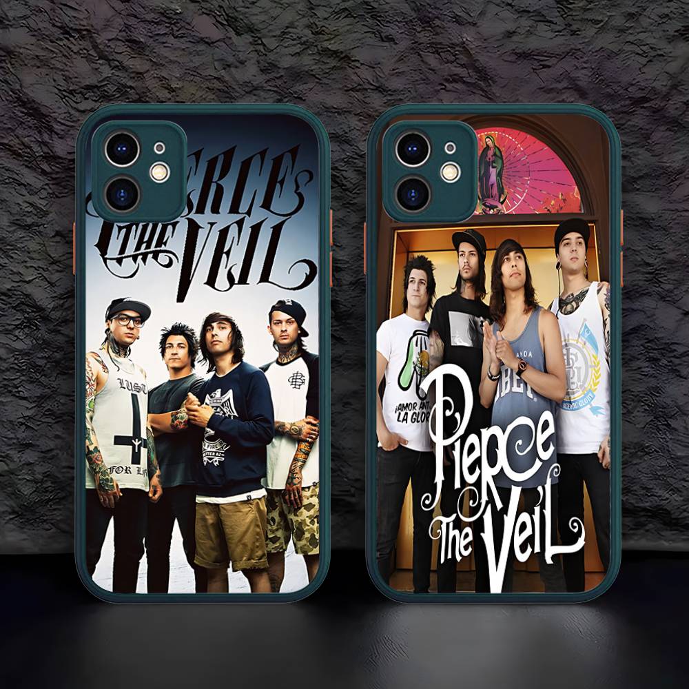 P-Pierce The V-Veil Band For IPhone 11 12 13 14 15 16 Pro Max Plus X XS MAX Shockproof Matte Back Cover