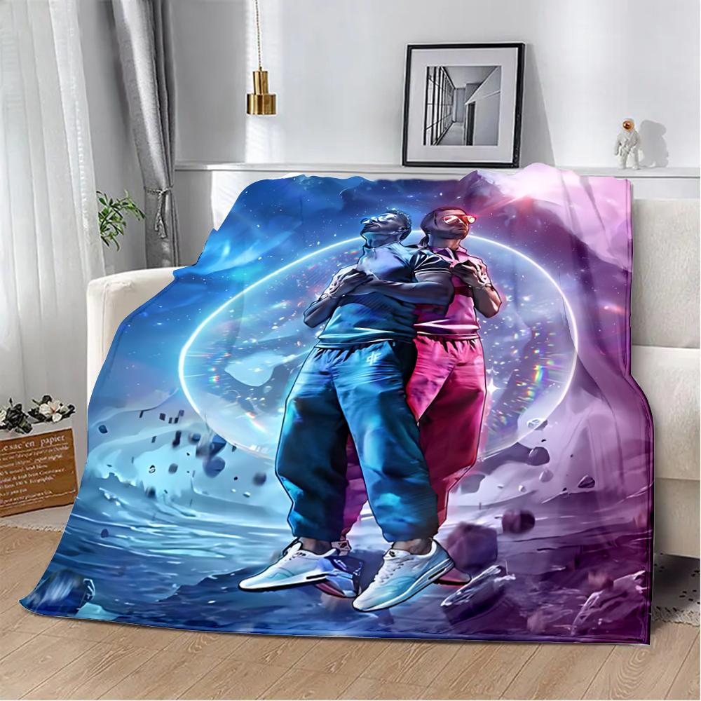 Printed Blanket Picnic Blankets Rapper PNL QLF Singer Warm Blanket Soft and Comfortable Blanket Home Travel Birthday Gift