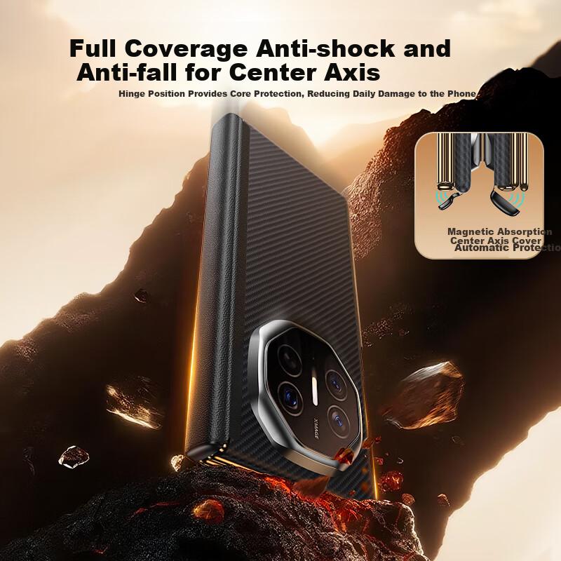 Dual Center ProtectionHuawei Mate XT Phone Case, Kevlar XTs Tri-Fold Protective Cover, Magnetic Ultra-Thin Lens Protection, Full Coverage Anti-Drop