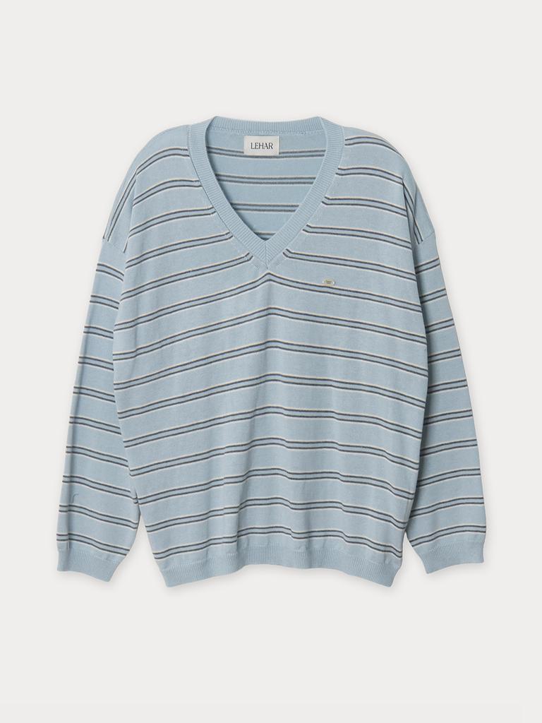 Mejongleuhaleu Welcome Striped V-Neck Knit 3 Colors