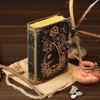 Blank Leather Spell Book: Cat Design Grimoire, Handmade Journal