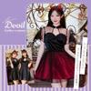 Halloween Cosplay Costume Devil Halloween Cosplay Adult Women Mini Skirt Large Size [Bright Lala] Women's cos053-L
