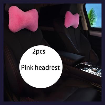 2Pcs Luxury Plush Car Headrest Pillows Soft Foam Filled for Neck Support Travel Accessories for Long Drives, Stylish Car Interior, Cozy Travel Pillow