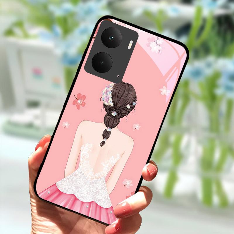 Para Realme P3 5G Capa Traseira de Vidro Temperado Para Realme P3 5G Capa Traseira à Prova de Choque RealmeP3 P 3 Concha Protetora de PC Rígido