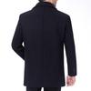 Men's Mid-Length Cashmere Coat: Dad Style, Lapel, Loose Fit, Plus Velvet Woolen, Warm for Autumn/Winter