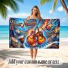 Music General Theme Beach Towel Personalized Custom Name & Text Soft Quick Dry Beach Towel for Swimming Travel