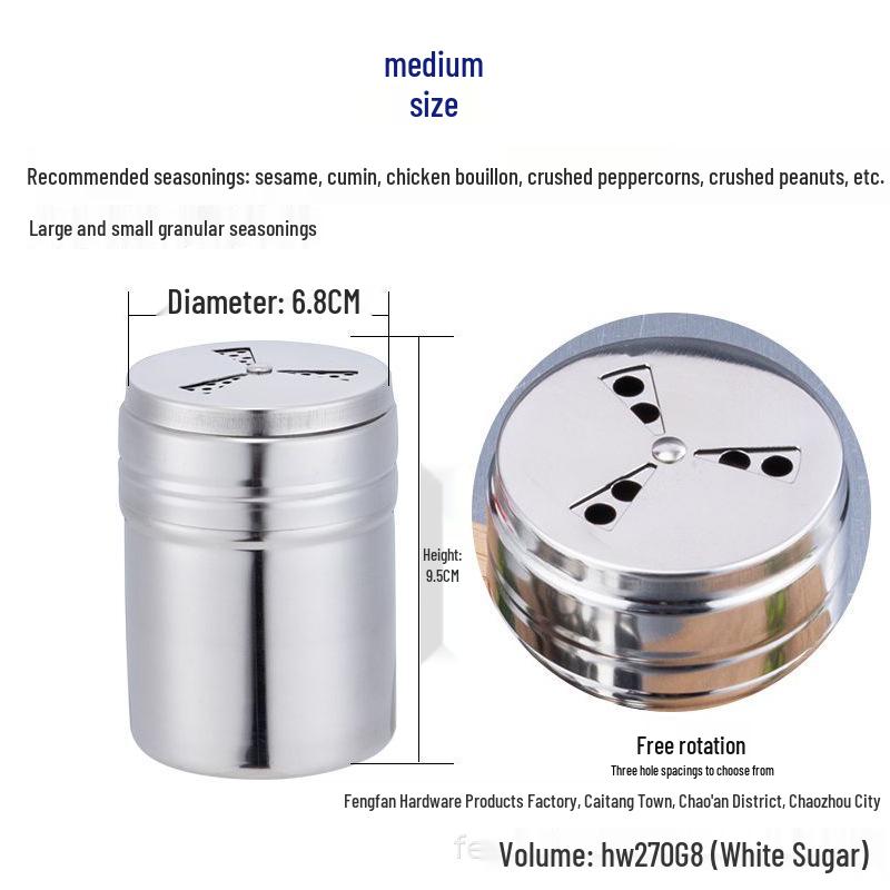 Large Capacity Stainless Steel Spice Jar for BBQ and Kitchen Seasoning