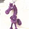 Creative Plush Dark Horse Keychain Mascot Dolls Zodiac Pony Figurine  Children Toy