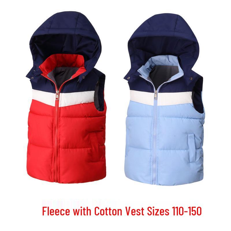 Gilet Imbottito Caldo in Pile con Cappuccio per Bambini Autunno/Inverno - Bambini e Bambine