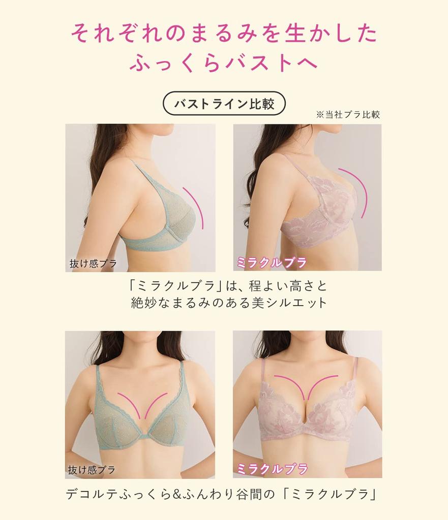 Peach John Miracle Bra Ivory Full Beautiful Machine No Net Required (Wired, Blue, B65) - Natural, Lace, Breasts, Lightweight, Washable,