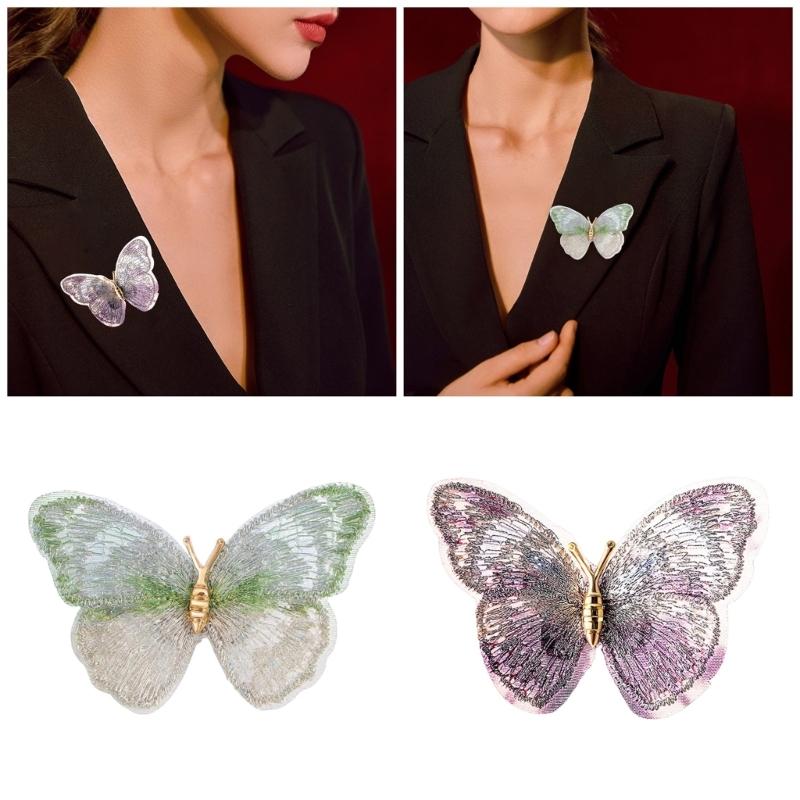 Elegant Embroidered Butterfly Brooch Vintage Inspired Designs Ornament for Women Jewelry Accessories Gifts Ideas