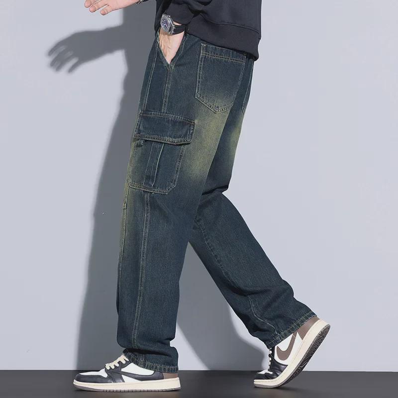 Boys' Retro Multi-Pocket Loose Jeans for Autumn & Winter