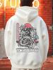 Herren Hoodie, Herbst Winter, Grafikdesign mit Tokio-Drache und Sakura, Japanischer Stil, Lässig, Locker