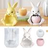 Candle Holder Mold Bunny Theme Easy Release Mould Easter Candle Holder Silicone Mold for Plaster Epoxy Resin Soap Chocolate