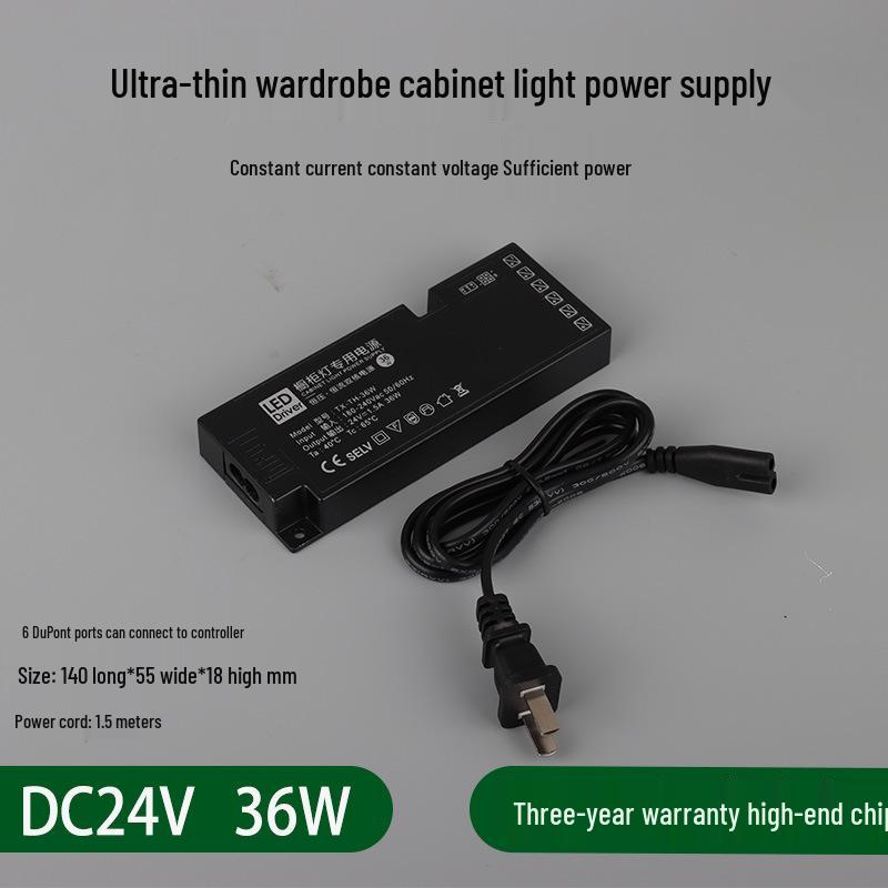 LED Strip Light with Induction Control for Wine Cabinets and Wardrobes, DuPont Interface, 12V Transformer Included