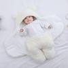 Baby Winter Fleece Swaddle Blanket Cute Newborn Swaddling Wrap Soft Plush Sleeping Sacks