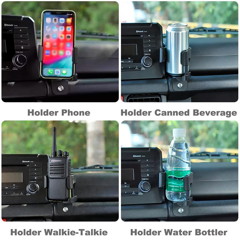 Jimny Modelle Multifunktionaler Getränkebecher Handyhalter 2-in-1 Schraubtyp Halter Organizer Innenzubehör (Linkslenker)