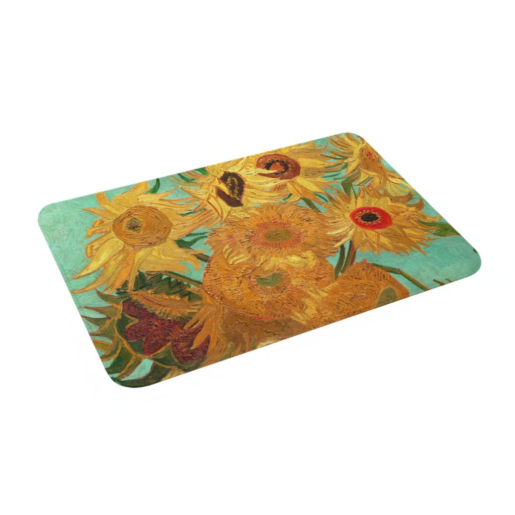 Vincent Van Gogh Twelve Sunflowers In A Vase Mask Doormat Mat Anti-Slip Art Flowers Bathroom Kitchen Bedroom Rug Carpet 40*60cm