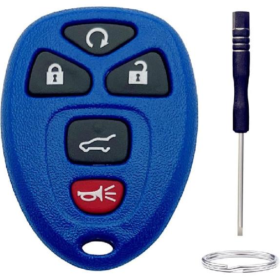 Key Fob Shell Replacement for Chevy Suburban Tahoe Traverse/GMC Acadia Yukon/Cadillac Escalade SRX/Buick Enclave/Saturn Outlook 5 Button Car Keyless