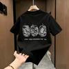 Loose Casual Cotton Crew Neck Cartoon Print Short Sleeve T Shirt For Men And Women