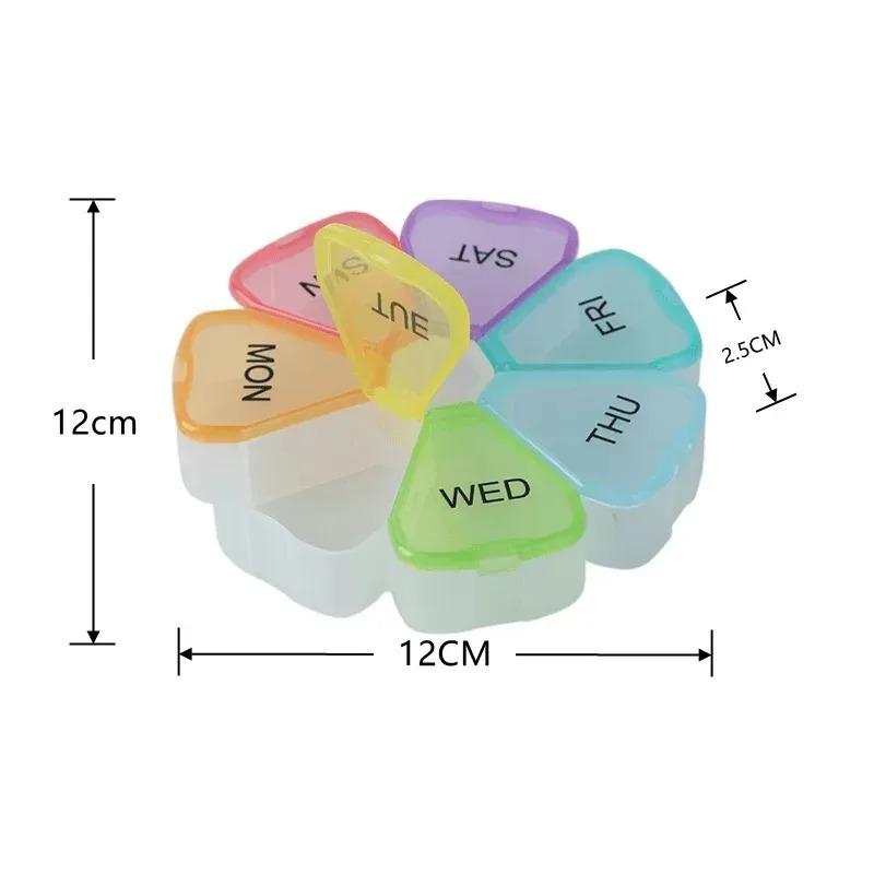 7 Days Medicine Pill Box Mini Round Portable Travel Storage Vitamin Box Sort Tablet Holder Organizer Container Cases