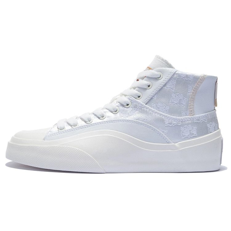 

Li Ning Vulc Hi Slip Resistant Durable High Top Skate Shoes Women Sneakers White AGCS010-1
