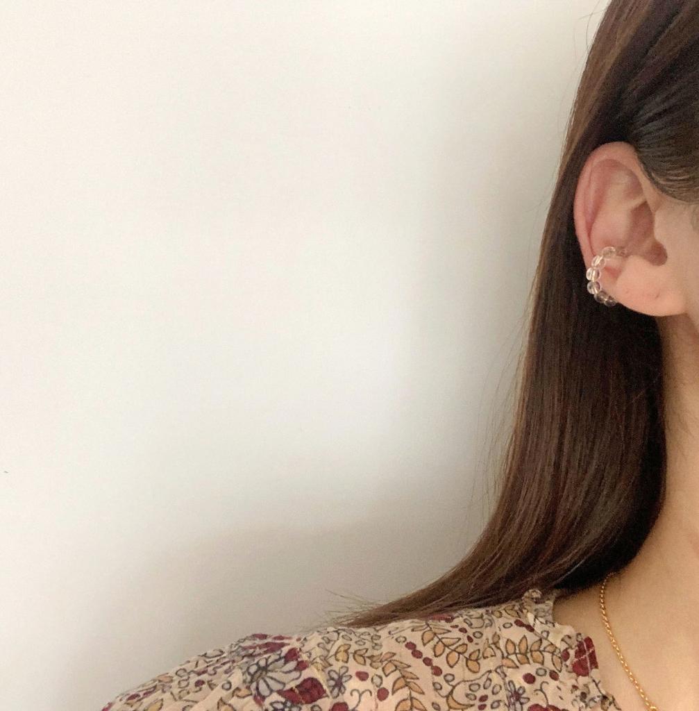 / Transparent bead ball beads simple daily bracelet ear cuff