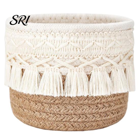 Thickened Material Box Storage Large Capacity Organizer Multipurpose Long-lasting Container Tassel Decor for Home Bedroom Living Room Durable