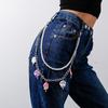 Hip Hop Rainbow Resin Chain Keychain Men Women Cute Waist Chain Multicolor Acrylic Flower Pants Trousers Chain Punk Jewelry