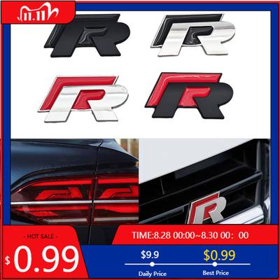 VW GTI GOLF 2026 Hot For VW VOLKSWAGEN 3D Metal Logo R Emblem Car Front Grill Badge Rear Trunk Sticker For Volkswagen VW Golf