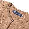 Polo Ralph Lauren Cable-Knit Wool-Cashmere Cardigan Solid Color Cable Knit Crew Neck Single-Breasted Long Sleeve Sweater WMPOSWENDW20161