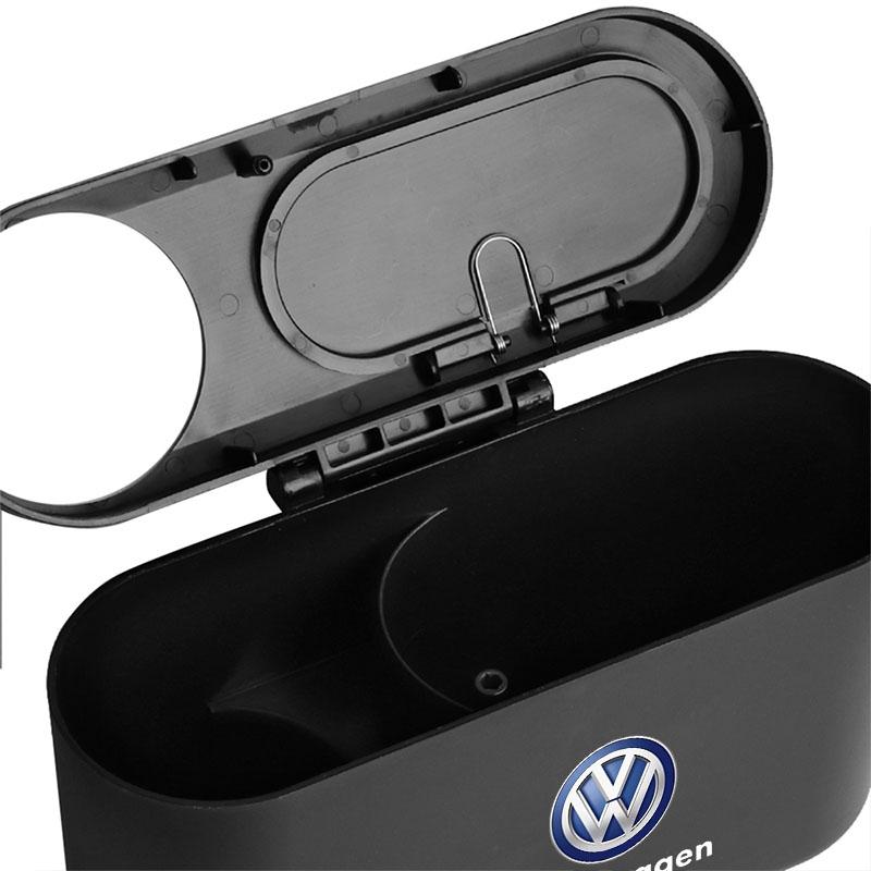 Kosz na śmieci Emblemat samochodowy Pojemnik na śmieci Przechowywanie Akcesoria samochodowe Dla Volkswagen B7 B6 B5 Golf 4 5 6 Polo Passat CC Jetta Mk6 Tiguan Gol Cross