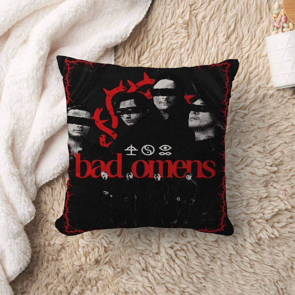 

Rock Band BBad OOmens Pillow Cover for Bedroom Room and Living Room Sofa Decorative Cushion Cover 30x30 cm