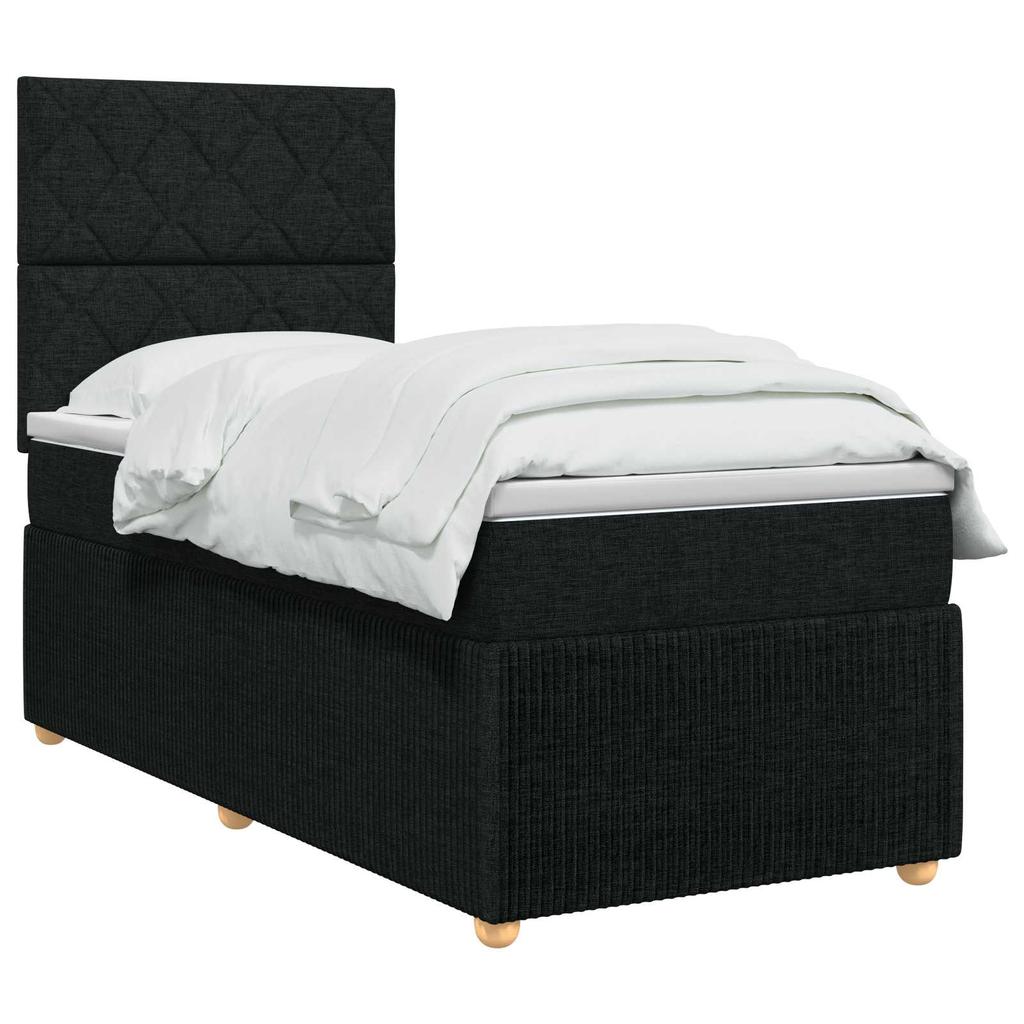 Box Spring Bed with Mattress Black 80 x 200 cm Fabric