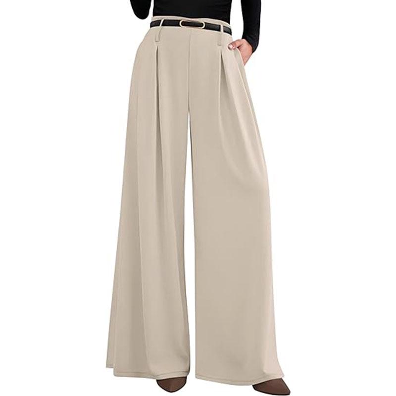 European Casual High-Waisted Wide-Leg Trousers for Women, Slimming and Versatile.