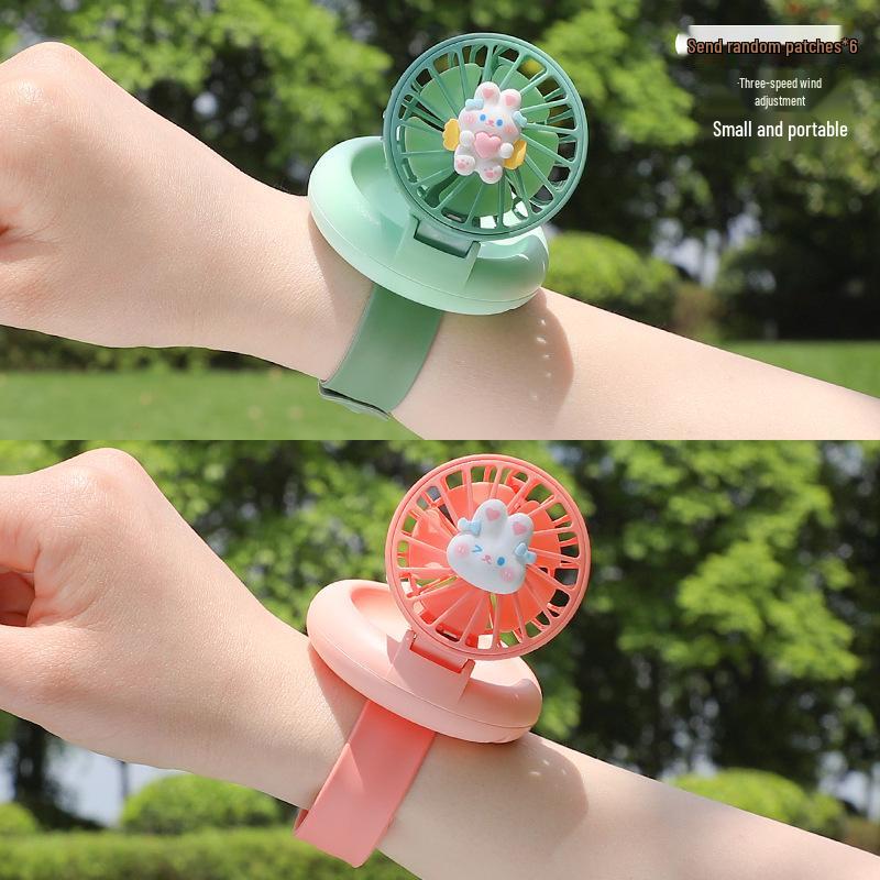 2025 Student Portable USB Wearable Mini Fan Watch for Kids