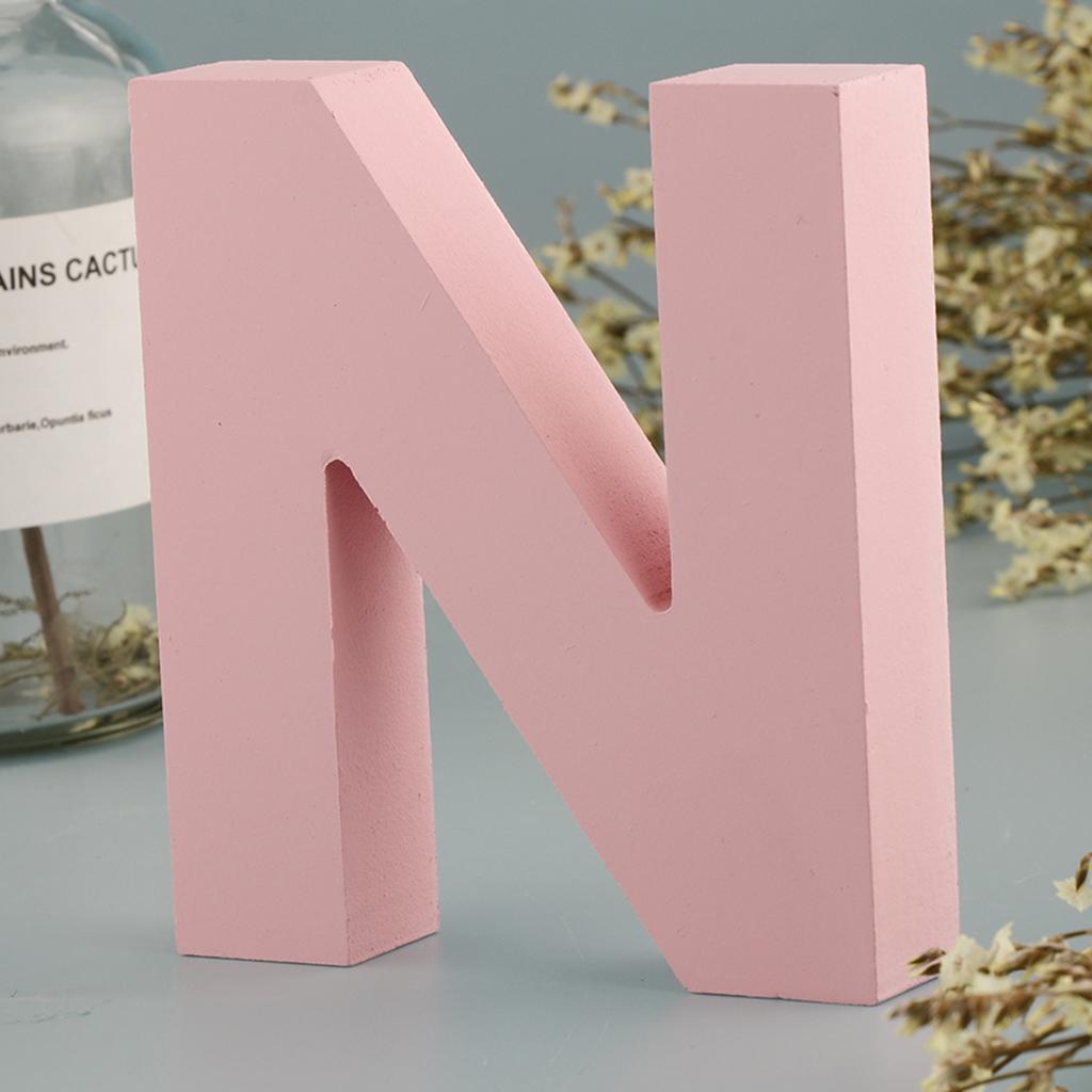 Dřevěné Růžové 26 Písmen Abecedy Svítící Písmena Nástěnná Dveřní Závěsná Cedule A-Z pro Dětský Pokoj Pokojíček Dekorace