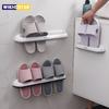Bathroom Shoes Storage Hanger Hanging Shoes Organizer Wall-mounted Plastic Shoe Storage Rack Slippers Rack Towel Shelf Organizer
