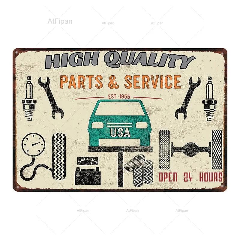Vintage Motorcycle Garage Metal Plate  Classic Tire Poster  Shabby Chic Wall Art Decor  xCM Metal Painting for Home  Retro Cuadr