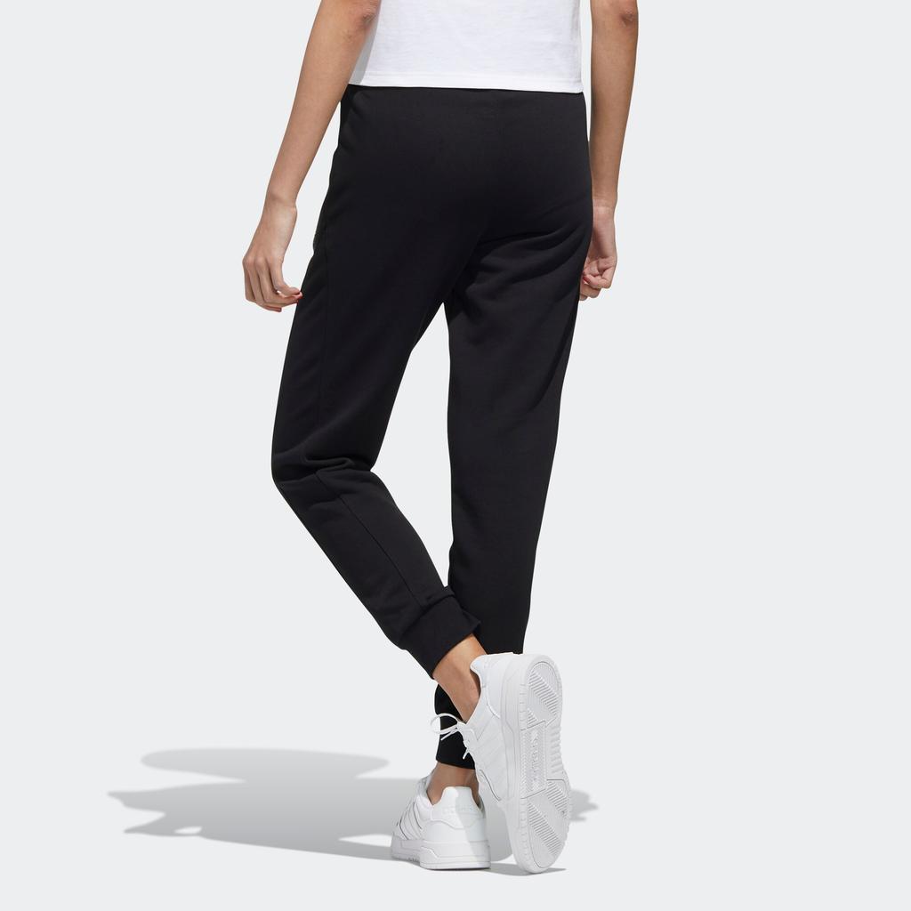 Adidas Neo Solid Color Drawstring Knit Sports Pants Women bottoms Black GK1506