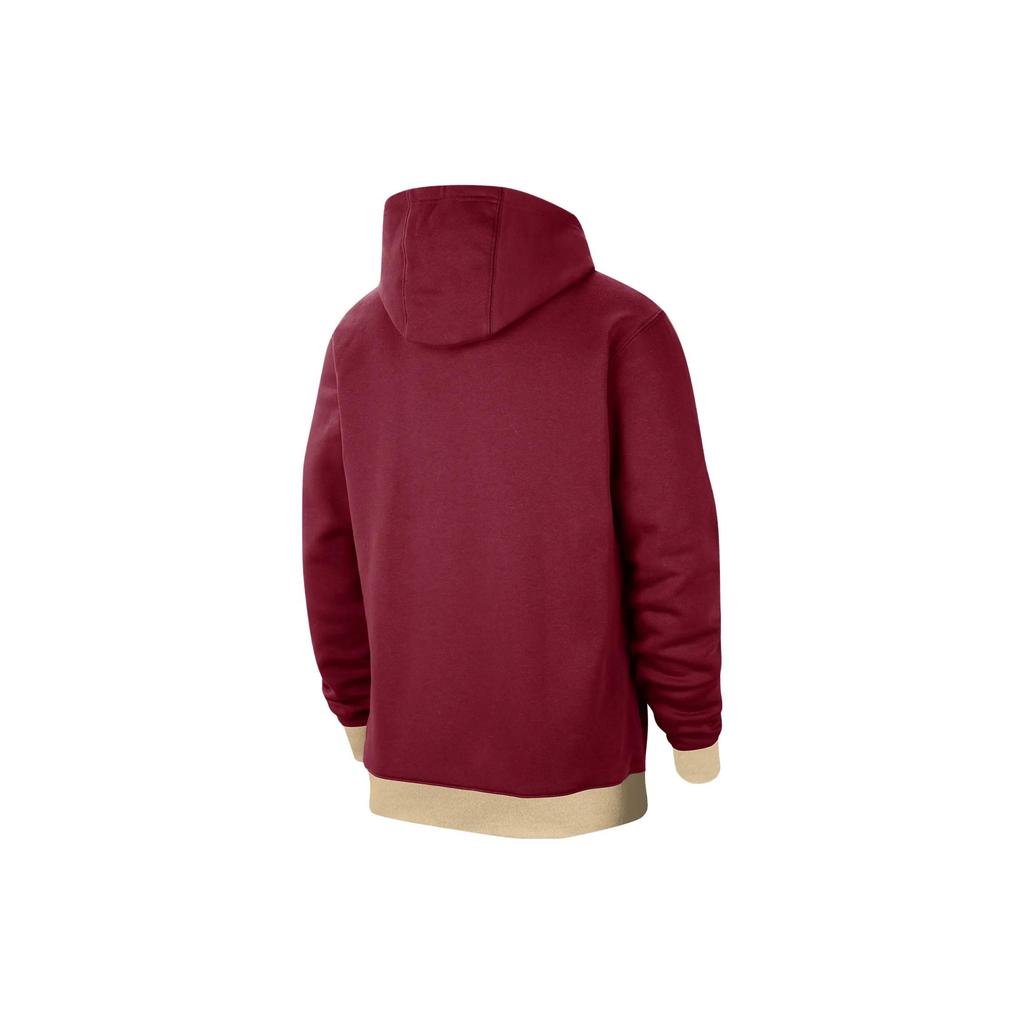 Nike College Retro Fleece Hoodie Logo Print Pullover Long Sleeve Sweatshirt Men Hoodies Red FJ9813-613