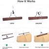5-30PCS Wooden Pants Skirt Hangers Smooth Solid Wood Non Slip Jeans Slack Clamp Hangers Hair Extension Hangers with Swivel Hook