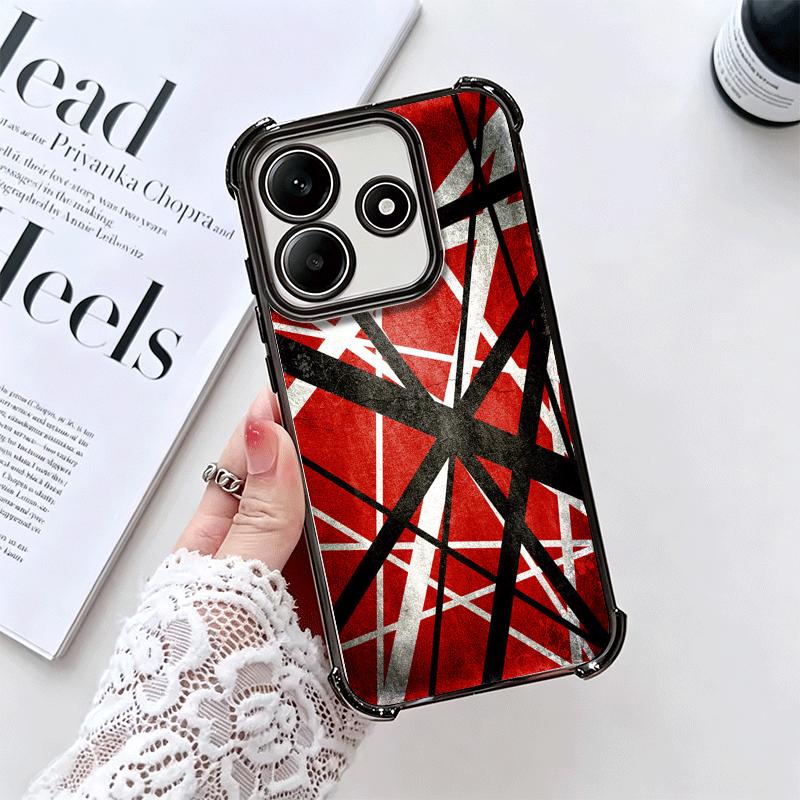 Eddie Van Halen Graphic Guitar Plating Phone Case For Xiaomi Redmi Note 14 15 Pro Plus 13 12 11 11S 11T 10 9S 9 5G Anti-Fall Air